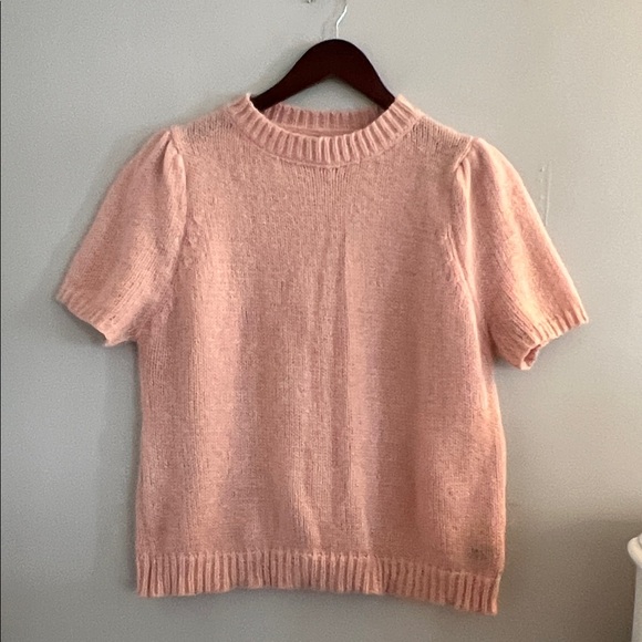 Soft Pink Short Sleeve Sweater - Picture 1 of 7